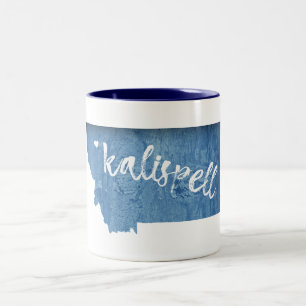 Tasse 2 Couleurs Kalispell Montana Grain de Bois