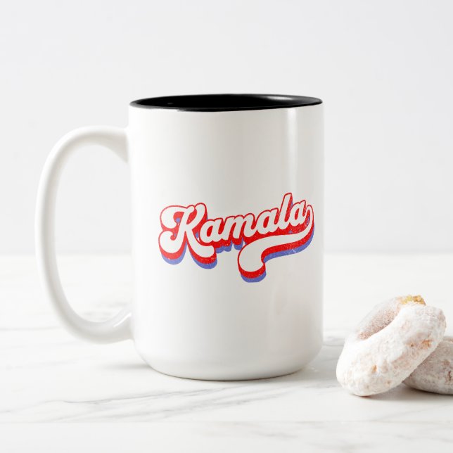 Tasse 2 Couleurs Kamala Harris 2024 Cute Election 2024 Hot Pink (Avec donut)
