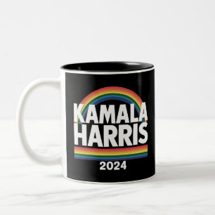 Tasse 2 Couleurs Kamala Harris 2024 Gay pride arc-en-ciel élection