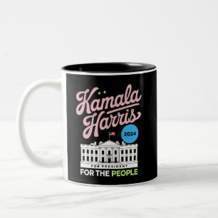 Tasse 2 Couleurs Kamala Harris 2024 Social-démocrate Vote Blue