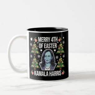 Tasse 2 Couleurs Kamala Harris Noël Santa Joyeux 4ème de Pâques