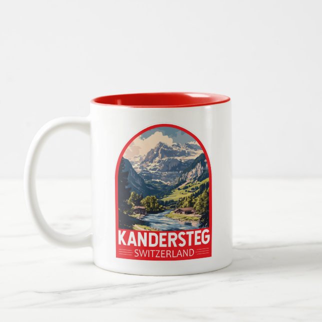 Tasse 2 Couleurs Kandersteg Switzerland Travel Art Emblem (Gauche)