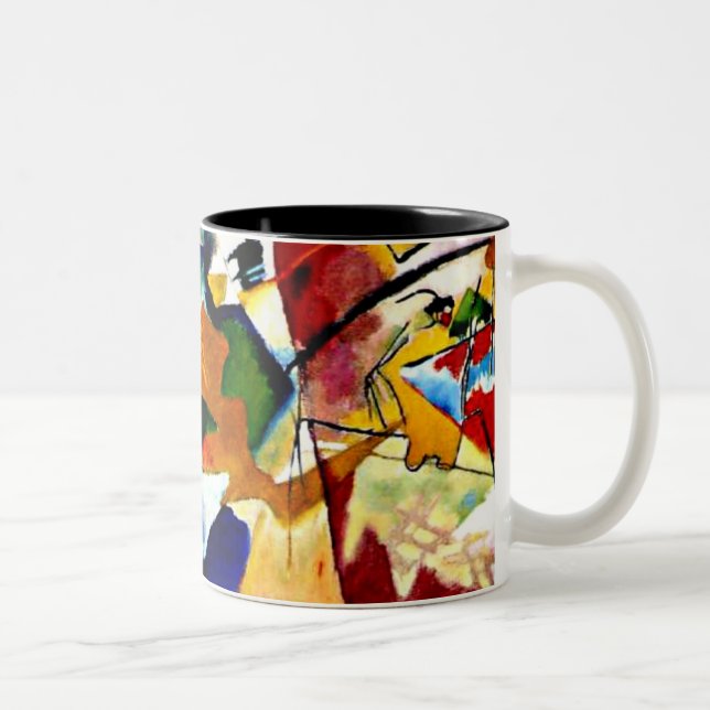 Tasse 2 Couleurs Kandinsky - Peinture avec Centre Vert (Droit)