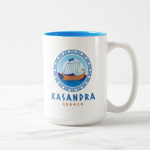 Tasse 2 Couleurs Kasandra, Grèce Conception de navire grec