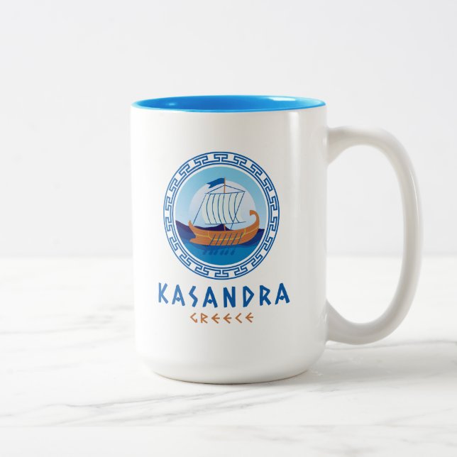 Tasse 2 Couleurs Kasandra, Grèce Conception de navire grec (Droit)