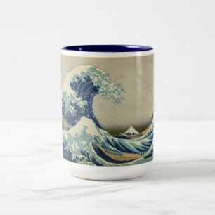 Tasse 2 Couleurs Katsushika Hokusai : La Grande Vague de Kanagawa