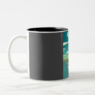 Tasse 2 Couleurs Kauai Hawaii Poster de voyage Vintage minimal rétr