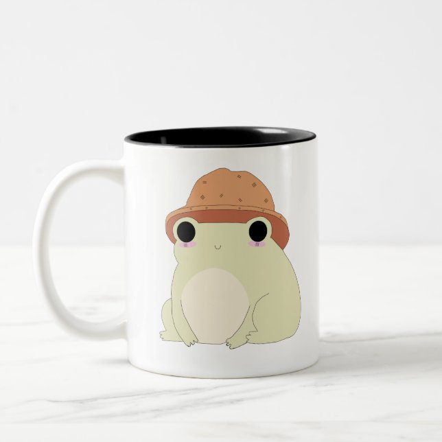 Tasse 2 Couleurs Kawaii Chilling Frog Cadeau (Gauche)