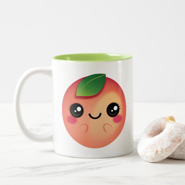 Tasse 2 Couleurs Kawaii Peach (Avec donut)