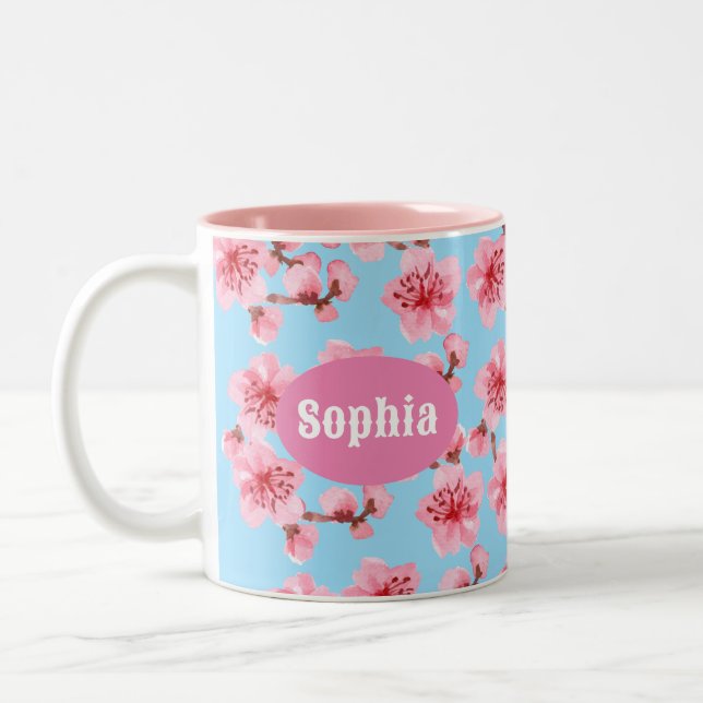 Tasse 2 Couleurs kawaii pink cherry blossoms (Gauche)