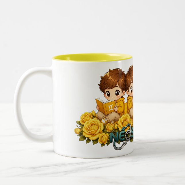 Tasse 2 Couleurs Kawaii Zodiac Neos Gémeaux (Gauche)