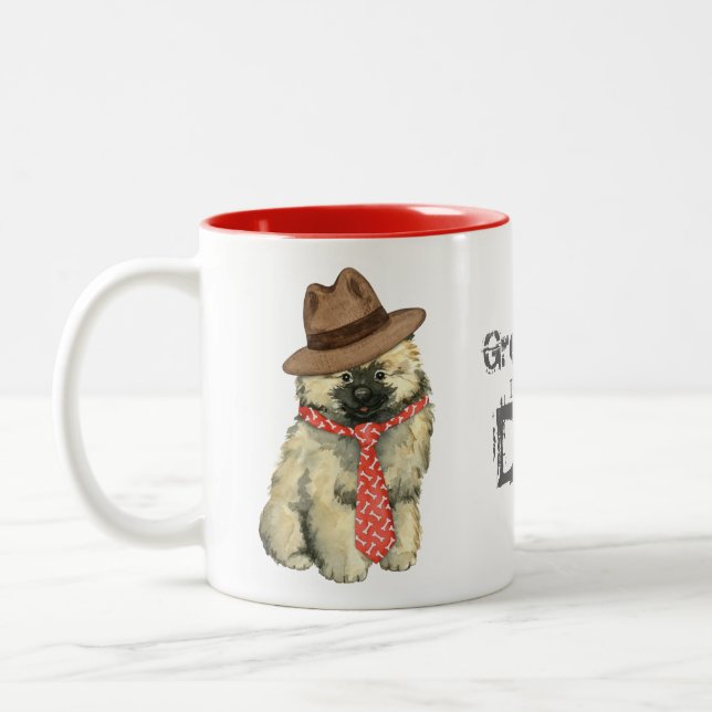 Tasse 2 Couleurs Keeshond Papa (Gauche)