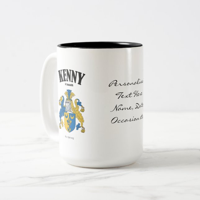 Tasse 2 Couleurs Kenny Family Crest, Traduction & Signification (Devant gauche)