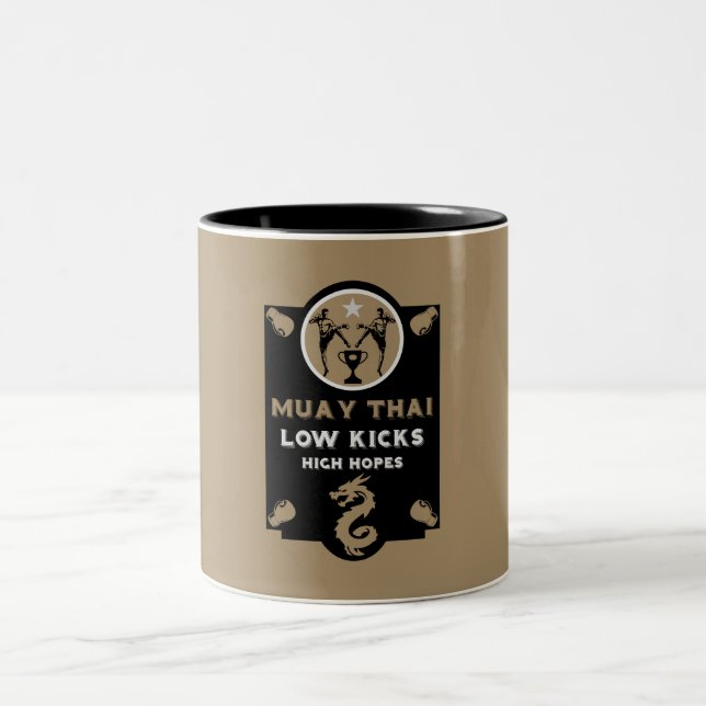 Tasse 2 Couleurs Kickboxer Muay Thai Sport (Centre)