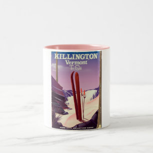 Tasse 2 Couleurs Killington, Vermont Ski imprimé voyage.