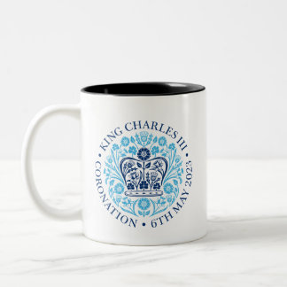 Tasse 2 Couleurs King Charles III Coronation Modèle officiel bleu
