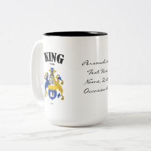 Tasse 2 Couleurs King Family Crest, Traduction & Signification