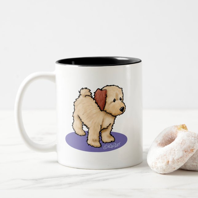 Tasse 2 Couleurs KiniArt Life is Golden DOODLE T-Shirt (Avec donut)