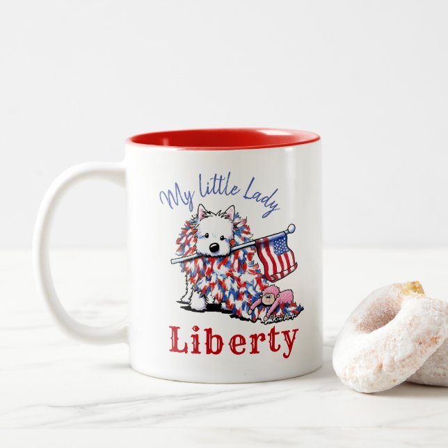 Tasse 2 Couleurs KiniArt Petcature LIBERTY Portrait (Avec donut)