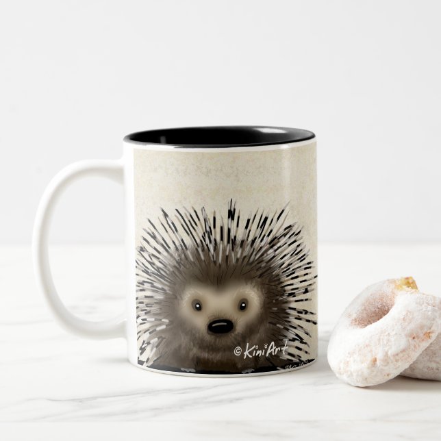 Tasse 2 Couleurs KiniArt Porcupine (Avec donut)