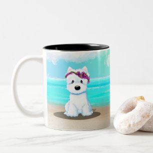 Tasse 2 Couleurs KiniArt ™️ Westie Beach Blossom