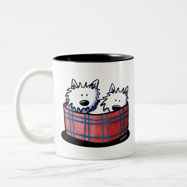 Tasse 2 Couleurs KiniArt Westie Le Chien (Gauche)