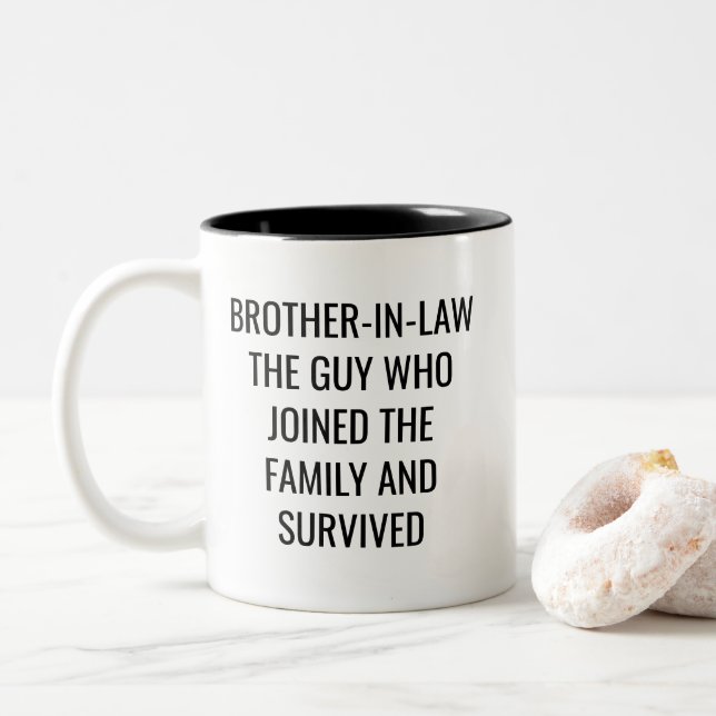 Tasse 2 Couleurs Kit de Survie Drôle pour Beau-Frère (Avec donut)