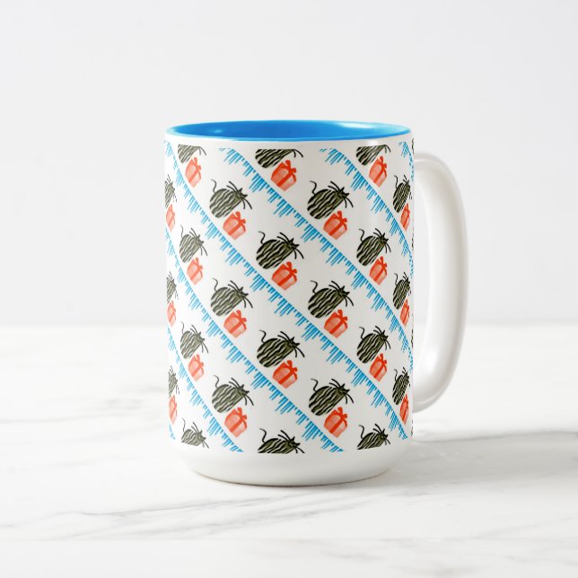Tasse 2 Couleurs Kittens de Noël (Devant droit)