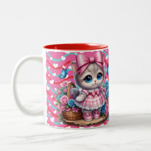 Tasse 2 Couleurs Kitty de la Saint-Valentin 