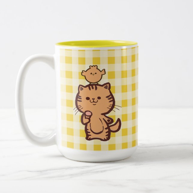 Tasse 2 Couleurs Kitty et Little poulet (Gauche)