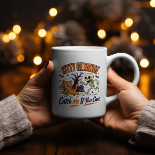 Tasse 2 Couleurs Kitty Getaway Halloween Conception de chat de po