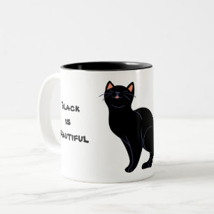 Tasse 2 Couleurs Kitty voices black cat est une belle joie