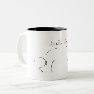 Tasse 2 Couleurs Kitty voices kitty chat joie blanc noir