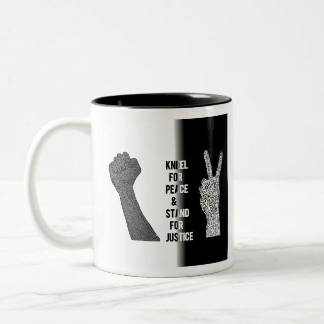 Tasse 2 Couleurs Kneel for Peace and Stand for Justice (Gauche)