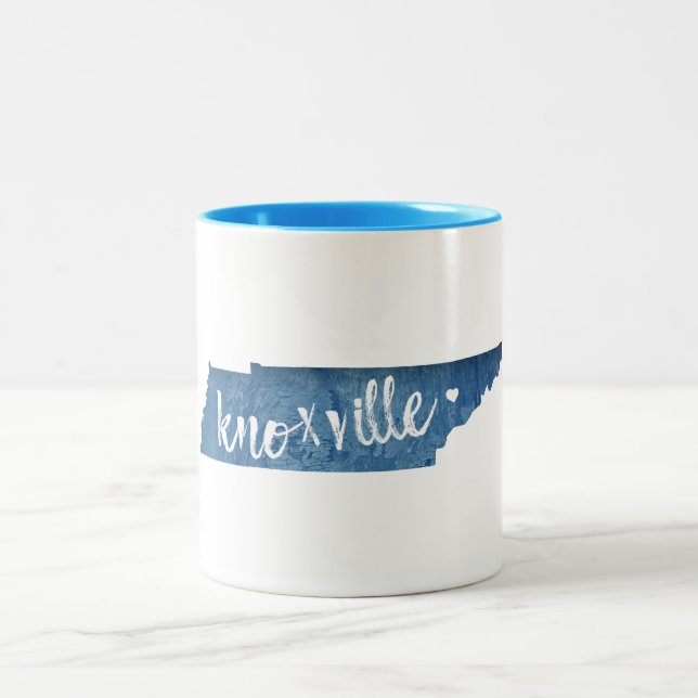 Tasse 2 Couleurs Knoxville, Tennessee Wood Grain (Centre)