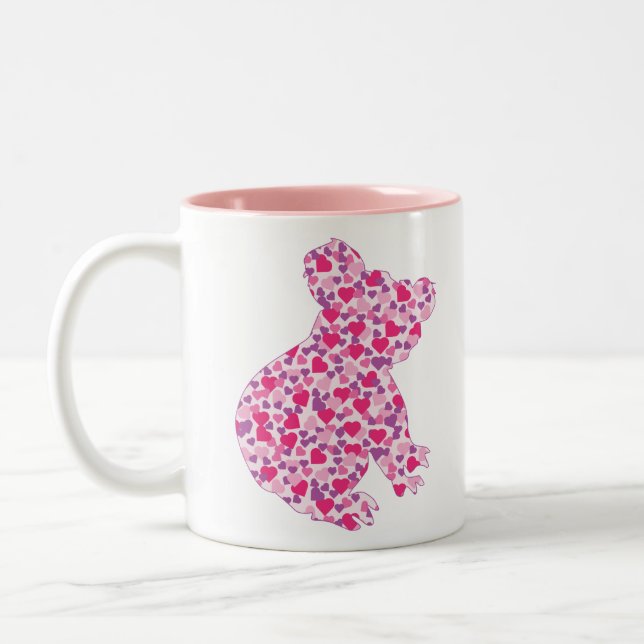 Tasse 2 Couleurs Koala-Bear-Pink-Hearts (Gauche)