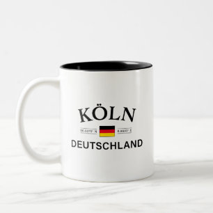 Tasse 2 Couleurs Koln (Cologne) Deutschland coordonne allemand