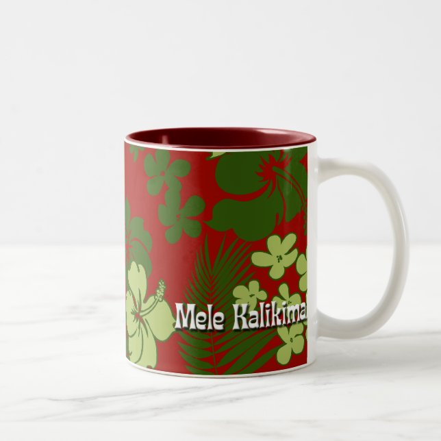Tasse 2 Couleurs Kona Times Hawaiian Christmas Red (Droit)