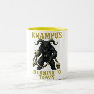 Tasse 2 Couleurs Krampus arrive en ville Krampus Noël