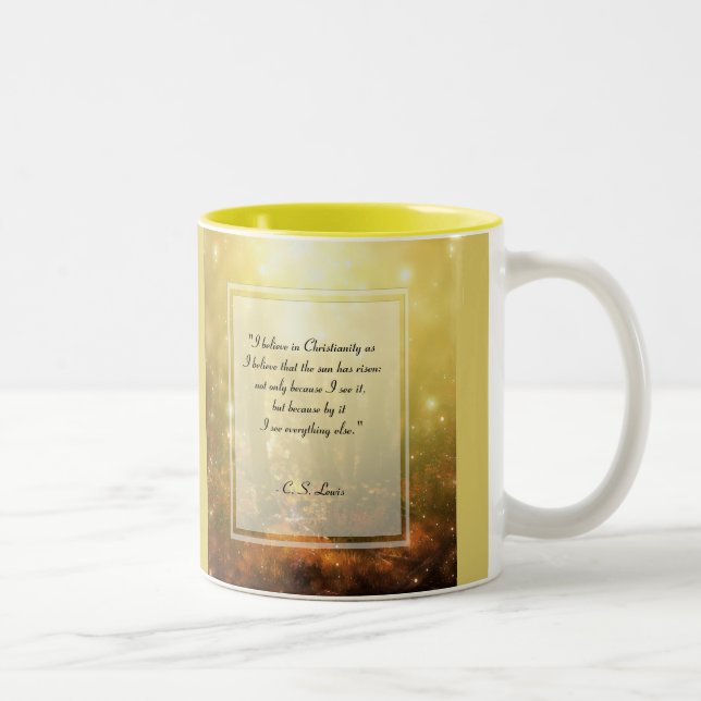 Tasse 2 Couleurs KRW I croient à la citation de christianisme (Droit)