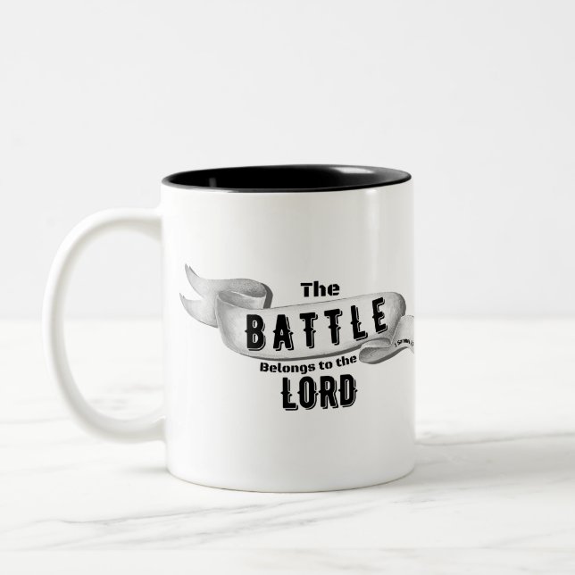 Tasse 2 Couleurs La Bataille Appartient Au Seigneur (Gauche)