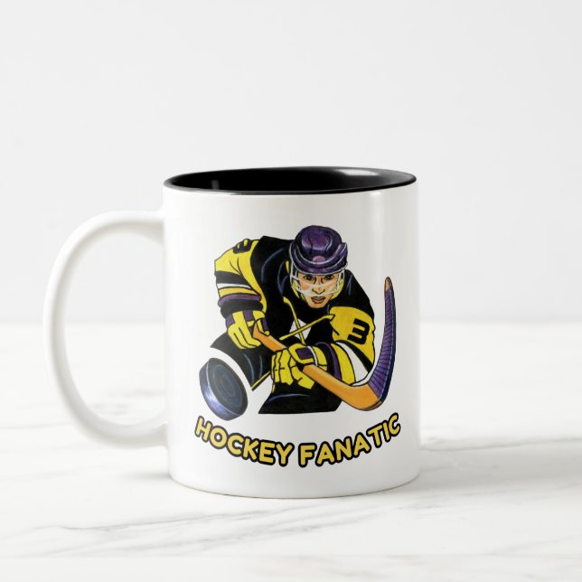Tasse 2 Couleurs La bouge fanatique de hockey - le meilleur cadeau  (Gauche)
