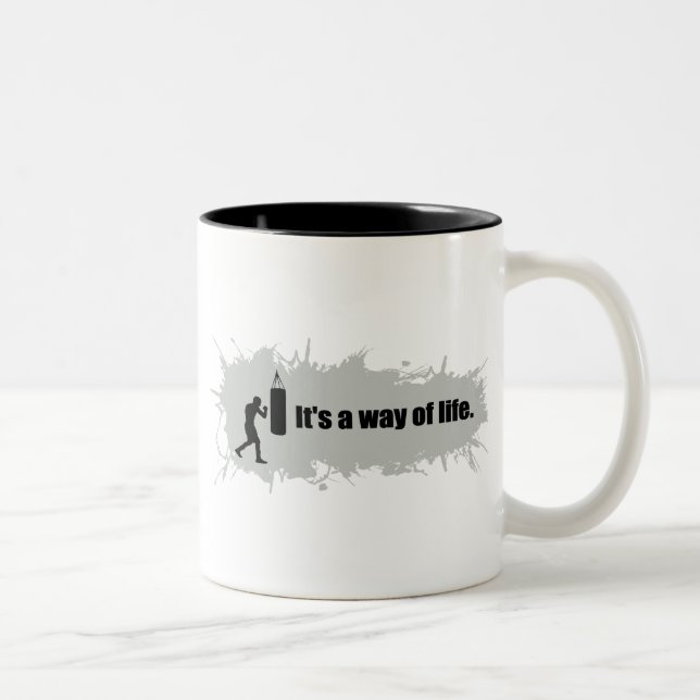 Tasse 2 Couleurs La boxe est un mode de vie (Droit)