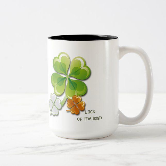 Tasse 2 Couleurs La chance des Irlandais. Nom personnalisé des Sham (Droit)