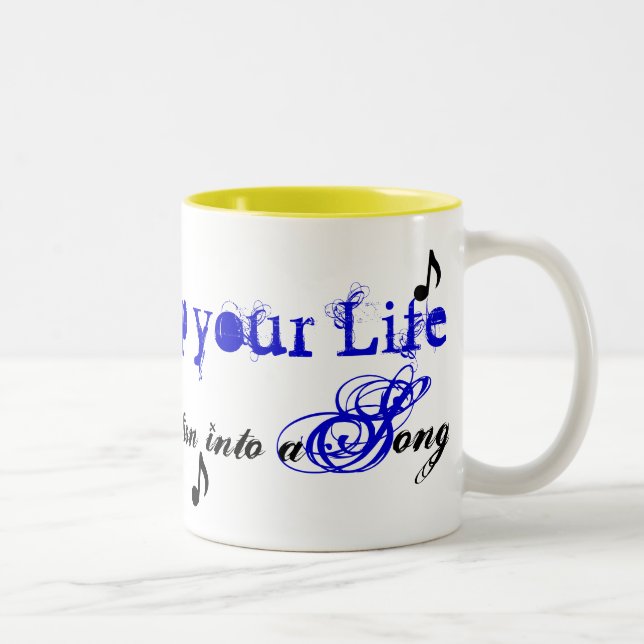 Tasse 2 Couleurs La Clef-Musique-Note, chantent. (Droit)
