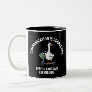 Tasse 2 Couleurs La communication est une connexion de la parole La