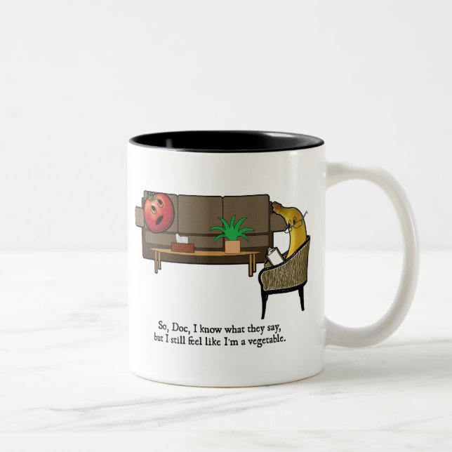 Tasse 2 Couleurs La crise d'identité, tomate voit le psychiatre (Droit)