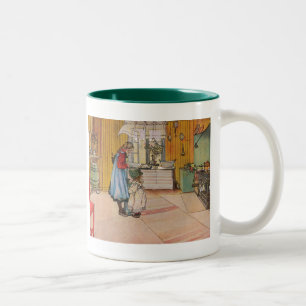 Tasse 2 Couleurs La cuisine par la copie d'art de Carl Larsson
