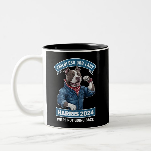 Tasse 2 Couleurs La Dame des Chiens Sans Enfants Vote Kamala Electi (Gauche)