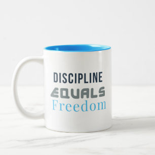 Tasse 2 Couleurs La Discipline Égale la Liberté – Typographie Motiv